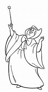 Fairy Cinderella Godmother Coloring Pages Disney Drawing Printable Choose Board sketch template