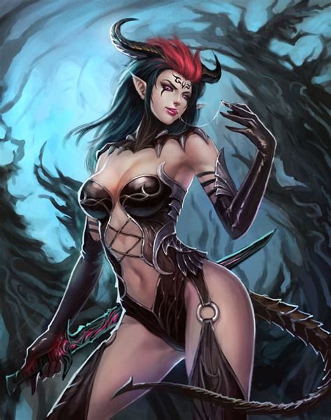 demoriel wow characters tiefling demon girl demon art fantasy comics
