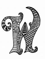 Nan Wright Zentangle Letters Illuminated sketch template