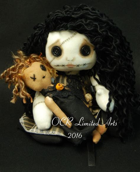 gothic isabel  dolly rag goth tattered spooky cute emo etsy ornamental dolls creepy