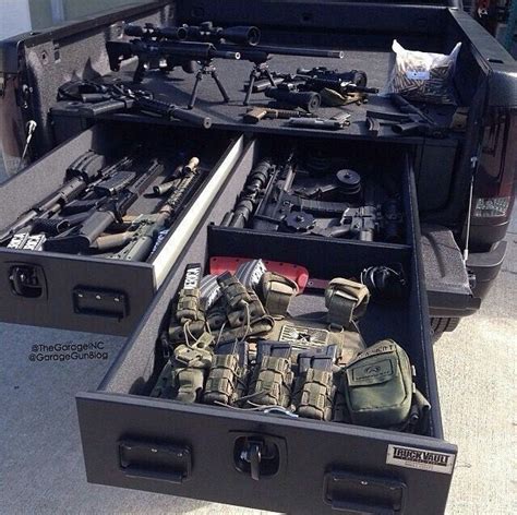gunporn   truck bed storage guns tactical truck
