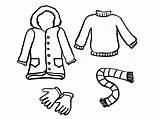 Clothes Winter Coloring Pages Clipart Colouring Clip Cloth Kids Line Draw Drawing Outline Dress Printable Color Fall Children Cloths Cliparts sketch template