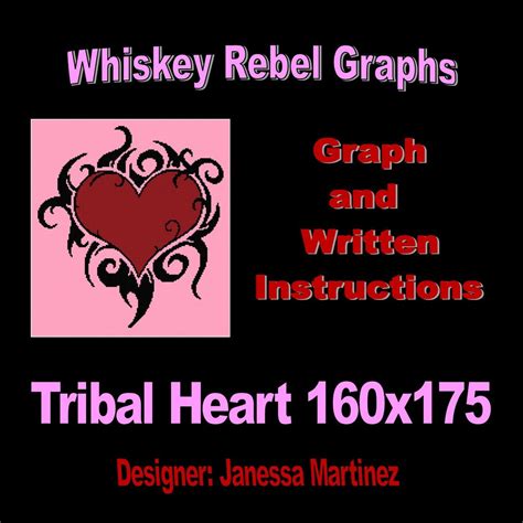 tribal heart graphghan chart  written instructions etsy