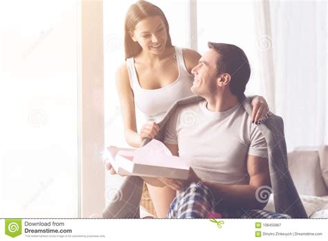 Happy Perfect Couple Showing Their Love Stock Image
