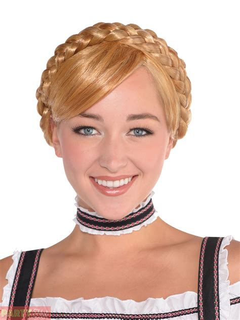 Ladies Bavarian Babe Wig Womens Oktoberfest Blonde German Fancy Dress