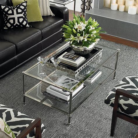 Sophisticated Metropolitan Rectangular Glass Cocktail Table Table
