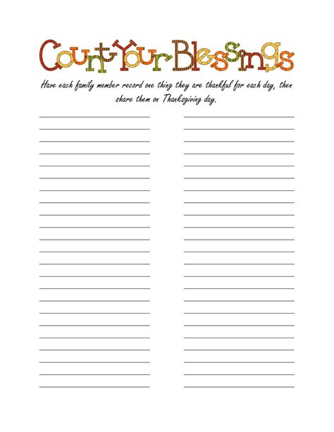 count  blessings  printable california unpublished