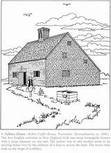 Coloring Pages House Book American Doverpublications Haven Creative Architecture Dover Publications Visit Houses Saltbox Plans Adult sketch template