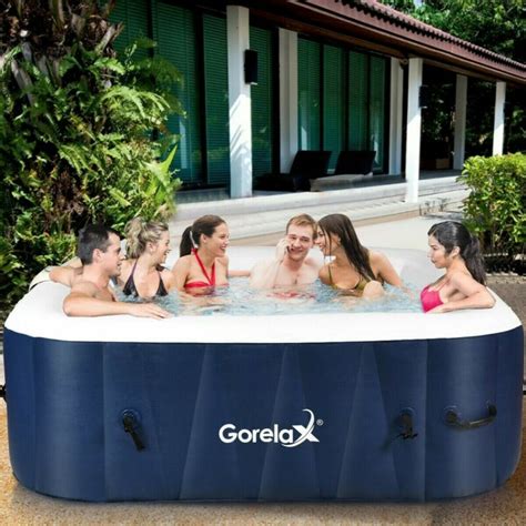 6 Person Inflatable Hot Tub Portable Outdoor Bubble