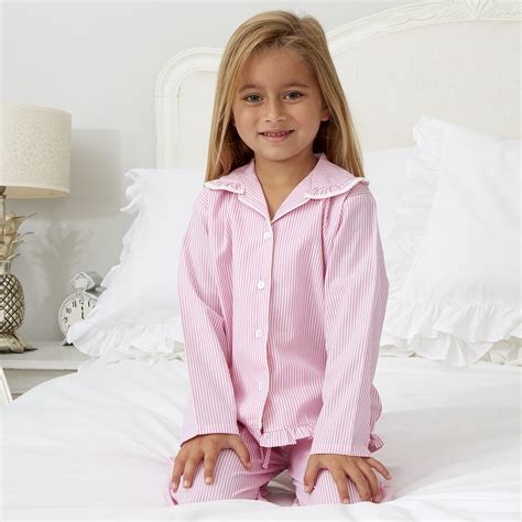 Personalised Girl S Candy Stripe Pyjamas By Mini Lunn Girls Nightwear