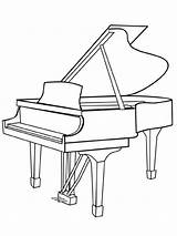Coloring Klavier Muziekinstrumenten Kleurplaat Upright Ausmalbild Kostenlos Clipground Keyboard sketch template