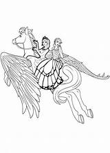 Barbie Unicorn Coloring Pages Color Mariposa Flying High Bulkcolor sketch template