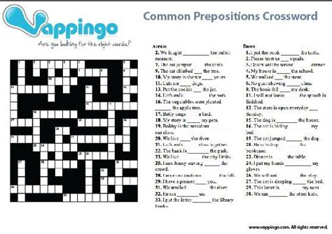 prepositions crossword picture prepositions crossword crossword puzzles