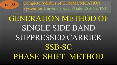 generation method  ssb sc phase shift method  phase discrimination  sysr  classeslec
