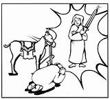 Balaam Coloring Donkey Testament Biblica sketch template