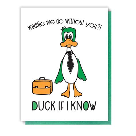 funny duck pun letterpress card waddle     kiss