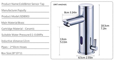 fapully upc faucet parts chrome automatic sensor faucetsensor water tapcold hot water faucet