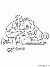 Mechanic Coloring Pages Drawing Getdrawings sketch template