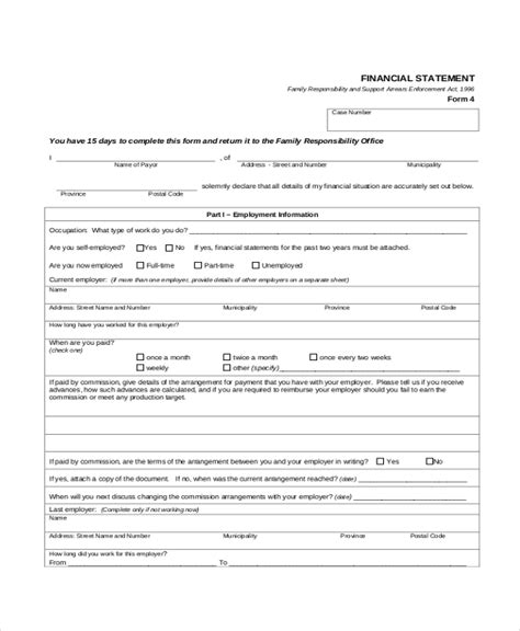 sample statement forms   ms excel