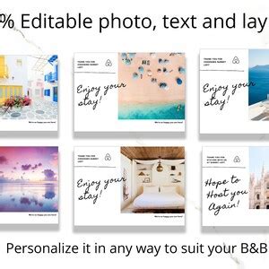airbnb card bundle airbnb guest cards vacation rental etsy