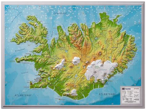 wandkaart ijsland reliefkaart geo relief