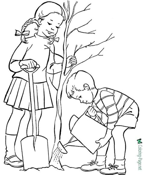 planting trees coloring pages diy craft