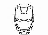 Iron Man Mask Face Coloring Template Drawing Easy Helmet Ironman Head Pages Outline Draw Print Drawings Clipart Sketch Kids Clip sketch template