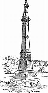 Monument Gettysburg Soldiers Library sketch template