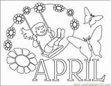 April Coloring Pages Printable Showers Color Holidays Online Kids Entertainment Getdrawings Library Clipart sketch template