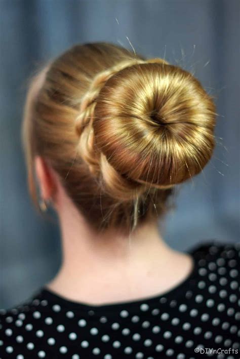 elegant braided bun  hair donut diy crafts