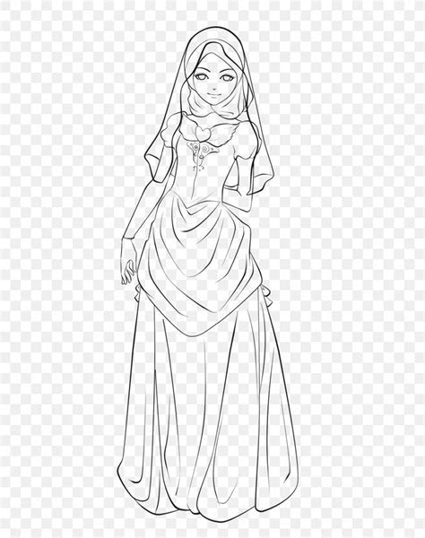 hijabi girl coloring page