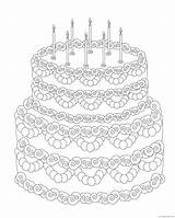 Coloring Cake Pages Coloring4free Print Related Posts sketch template