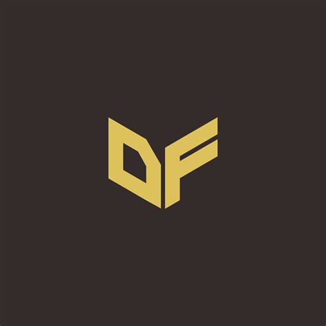 df logo letter initial logo designs template  gold  black