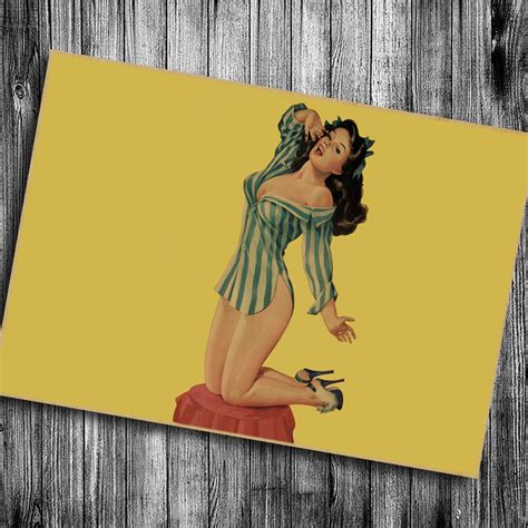 classic vintage sexy up girl poster military bar cafe paper living room