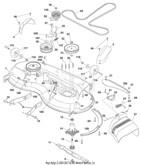 ariens     hydro tractor parts diagram  mower deck