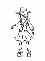 Coloring Pages Cowgirl Printable Girl Bright Colors Favorite Choose Color sketch template