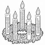 Advent Coloring Wreath Pages Getcolorings Printable Color sketch template