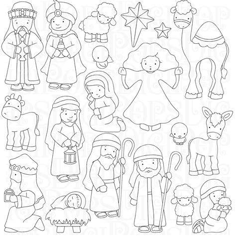printable nativity cut  coloring pages sketch coloring page
