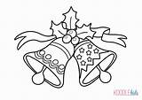 Bells Christmas Jingle Coloring Pages Drawing Sleigh Outlines Santa Colour Clipart Outline Drawings Printable Beautiful Bell Easy Xmas Kids Color sketch template