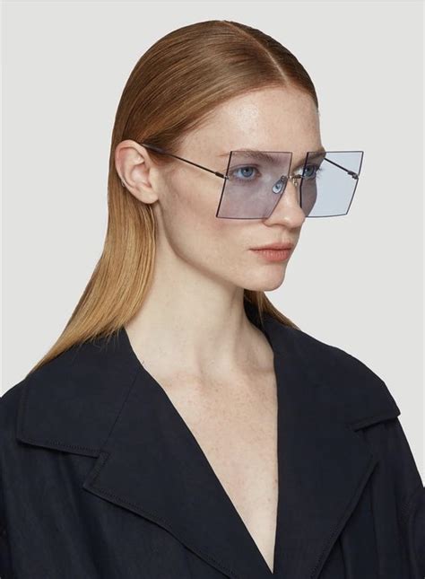 oversized rimless square sunglasses hanart