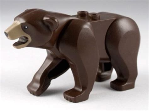 lego dark brown bear   studs    dark tan muzzle figure