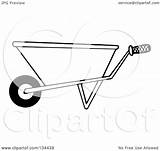 Wheel Barrow Gardening Outline Coloring Royalty Clipart Illustration Toon Hit Rf sketch template