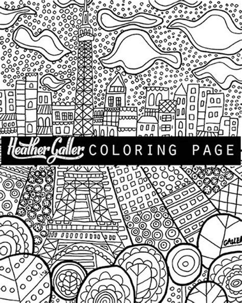paris eiffel tower coloring coloring book adult coloring