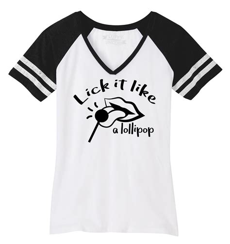 ladies lick it like a lollipop game v neck tee sex party college rude