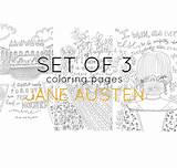 Coloring Literary Austen Jane Pages Adult Set Details sketch template