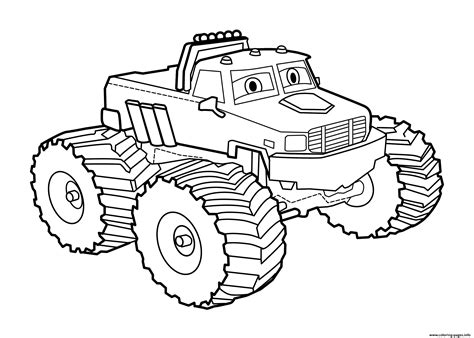 easy bigfoot monster truck coloring page printable