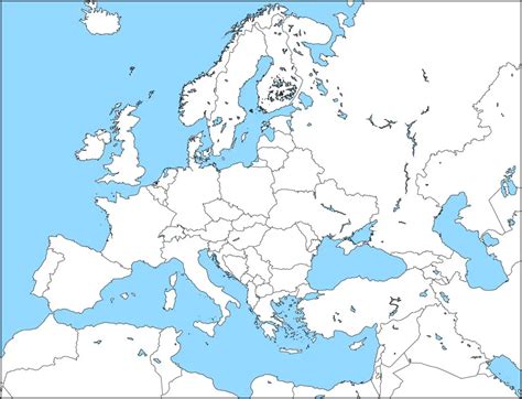 detailed  political map  europe world map  countries