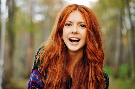 2560x1600 Women Model Redhead Long Hair Curly Hair Face Smiling Women