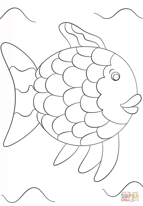 rainbow fish template coloring page  printable coloring pages