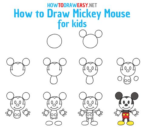 mickey mouse drawing  kids easy cartoon aoestilodethais